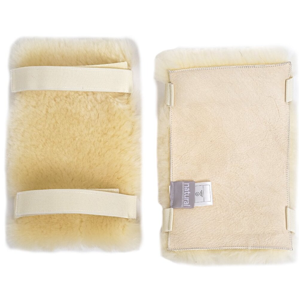 Natural Medical Classic Sheepskin Elbow Protectors | 2-Piece | Cornsilk | 10"x6"